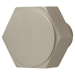 Alexander & Wilks Vesper Hex Cabinet Knob - 40mm Diameter - Satin Nickel