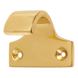 Hampstead Heavy Cast Pattern Sash Window Finger Lift - 50 x 36mm - Polished Brass