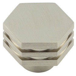Hoxton by Frelan Nile Hex Cabinet Knob - 30mm Diameter - Satin Nickel