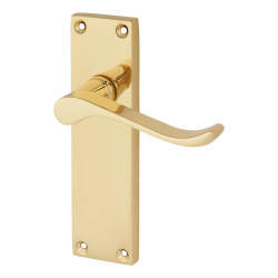 Touchpoint Polished Brass Budget Scroll Latch Door Handles - Mia Range - 153 x 42mm
