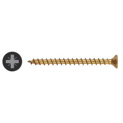SPAX Yellox Pozi Countersunk Wood Screws - 5.0 x 80mm - Yellow Zinc - Pack of 100