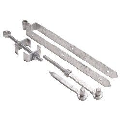 GateMate Heavy Duty Adjustable Field Gate Hinge Set - 300 x 75mm - Galvanised