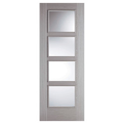 LPD Vancouver 4 Light Clear Glazed Pre-Finished Solid Internal Door - 1981 x 686 x 35mm - Grey