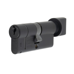 Eurospec 1 Star 6 Pin 80mm Euro Thumbturn Cylinder - 40 + 40mm - Matt Black - Keyed to Differ