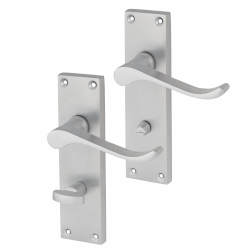 Touchpoint Satin Chrome Budget Scroll Bathroom Door Handles - Mia Range - 153 x 42mm
