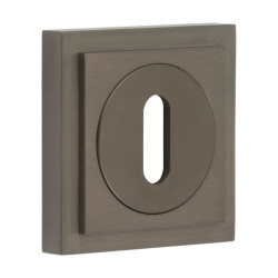 Burlington BUR60 by Frelan Square Escutcheon on Stepped Rose - 52 x 52mm - Keyhole - Dark Bronze