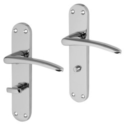 Touchpoint Polished Chrome Bathroom Door Handles - Salerno Range - 182 x 39mm