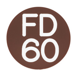Altro FD60 Fire Door Sign - Self Adhesive - 25mm Diameter - Rigid Plastic - Brown