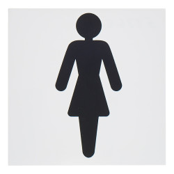 Square Female Toilet Door Sign - 150 x 150mm - White