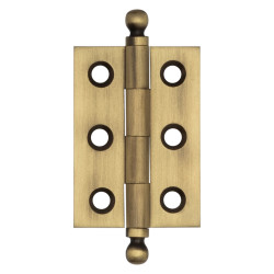 Hoxton by Frelan Solid Drawn Finial Butt Cabinet Hinge - 50 x 35 x 2.2mm - Antique Brass - Pair