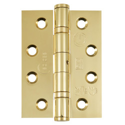 Eclipse Ball Bearing Grade 13 Butt Fire Door Hinge - 102 x 76 x 3mm - Polished Brass - Pack of 3
