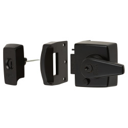 ERA BS3621:2007 Double Locking Nightlatch - 40mm Backset - Matt Black Case/ Cylinder