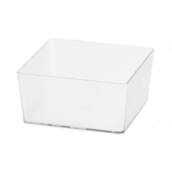 elfa Top Track System - Square Storage Craft Box - 98 x 98 x 48mm - Translucent