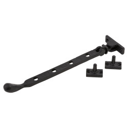 Olde Forge Bulb End Casement Window Stay - 10"/250mm Length - Antique Black Iron