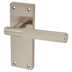 Altro Satin Nickel Lines Latch Door Handles - Nova Range - 155 x 55mm