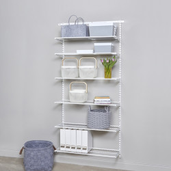 elfa Wardrobe & Storage Starter Kit - 1 Bay, 6 Ventilated Wire Shelf - 936 x 2140 x 320mm - White