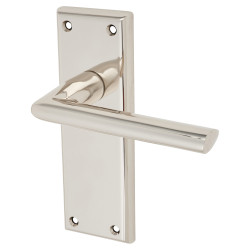 Serozzetta by Carlisle Brass Polished Nickel Latch Door Handles - Dieci Range - 150 x 50mm