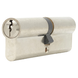 Yale 6 Pin 100mm Euro Double Cylinder - 50 + 50mm - Satin Nickel - Keyed to Differ