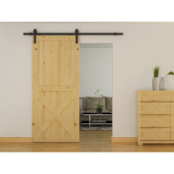 Klug Barn Strap Soft Open/Close Sliding Door Gear - 2000mm Track - 40-60kg Max Door - Black