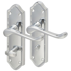 Altro Polished Chrome Scroll Bathroom Door Handles - Ashmead Range - 168 x 46mm