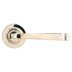 From The Anvil Polished Nickel Door Handles on Round Rose - Avon Range