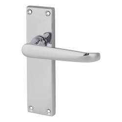 Touchpoint Polished Chrome Victorian Straight Latch Door Handles - 155 x 42mm