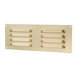 Hampstead Hooded Louvre Vent - 242 x 89mm - 3973mm² Free Air Flow - Polished Brass