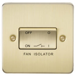 Knightsbridge 10A 1 Gang Flat Plate Triple Pole Fan Isolator Switch - Brushed Brass