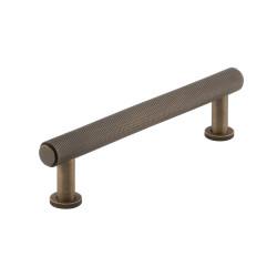 Burlington by Frelan Piccadilly 15mm Knurled T-Bar Cabinet Pull Handle - 128mm c/c - Antique Brass