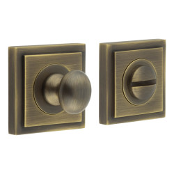 Burlington by Frelan Inner 1 Turn & Release with Square Stepped Rose - 47 x 47mm - Antique Brass