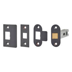 Touchpoint Contract Bolt Through Tubular Latch - 76mm Case - 56mm Backset - Radius - Black