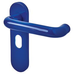 Hoppe AR600/24 Cobalt Blue Nylon Steel Core Safety Oval Door Handles - 48.5mm c/c - Paris Range