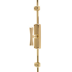 Hampstead Fluted Knob Locking Espagnolette Bolt - 2400 x 38mm - Polished Brass