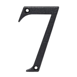 76mm Screw Fix Door Numeral - 7 - Antique Black Iron