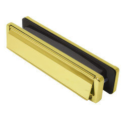 Fab & Fix - uPVC/Timber - Nu-Mail Letter Plate - 310 x 68mm - Door Thickness 20-40mm - Hardex Gold