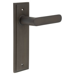 Burlington by Frelan Dark Bronze Fire Rated Latch Door Handles - Kensington - 200 x 55mm