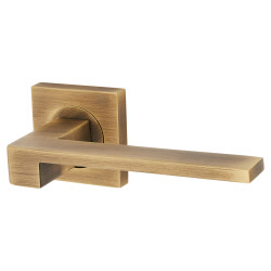 Serozzetta by Carlisle Brass Antique Brass Door Handles on Square Rose - Equi Range
