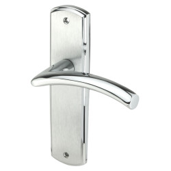 Heritage Brass by M Marcus Polished/Satin Chrome Latch Door Handles - Centaur Range - 189 x 48mm