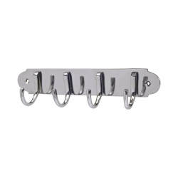 Heritage Brass by M Marcus Solid Brass Coat Rack - 223 x 64 x 40mm - 4 Hooks - Polished Chrome