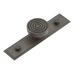 Hoxton by Frelan Murray Round Cabinet Knob on Stepped Backplate - 40mm Diameter - Dark Bronze