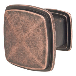 Altro Hadden Square Cabinet Knob - 31 x 31mm - Antique Copper