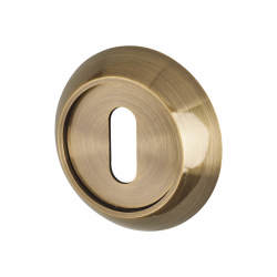 Hampstead Escutcheon - 50mm Diameter - Keyhole - Antique Brass