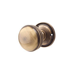 Altro Antique Brass Ringed Mortice Door Knob - 65mm Rose Diameter