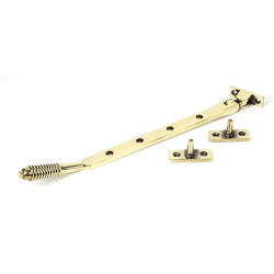 From The Anvil Reeded Casement Window Stay - 10"/250mm Length - Aged Brass