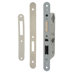 Arrone AR8102 DIN Upright Deadlock - 88mm Case - 60mm Backset - Radius- Satin Stainless Steel