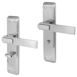 Altro Polished/Satin Chrome Bathroom Door Handles - Modena Range - 203 x 46mm