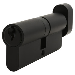 Touchpoint 5 Pin 80mm Euro Thumbturn Cylinder - 40mm Turn + 40mm - Matt Black - Keyed to Differ