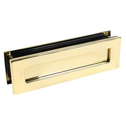 From The Anvil Traditional Letter Plate - 315 x 92mm - Door Thickness 42-72mm - Polished Brass