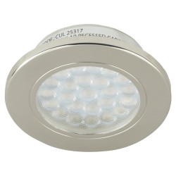 Forum Culina Pozza 1.5W LED Round Cabinet Downlight - IP44 - 3000K Warm White - Satin Nickel