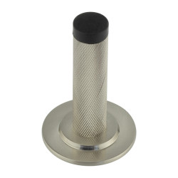 Burlington by Frelan Knurled Projection Door Stop on Stepped Rose - 76mm Projection - Satin Nickel